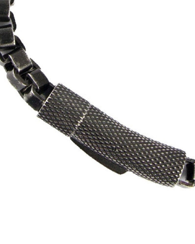 Black steel bracelet in stainless steel