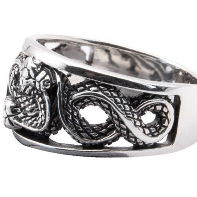 DOUBLE SNAKES STERLING SILVER RING