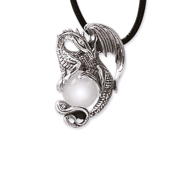 STERLING SILVER CRYSTAL DRAGON PENDANT
