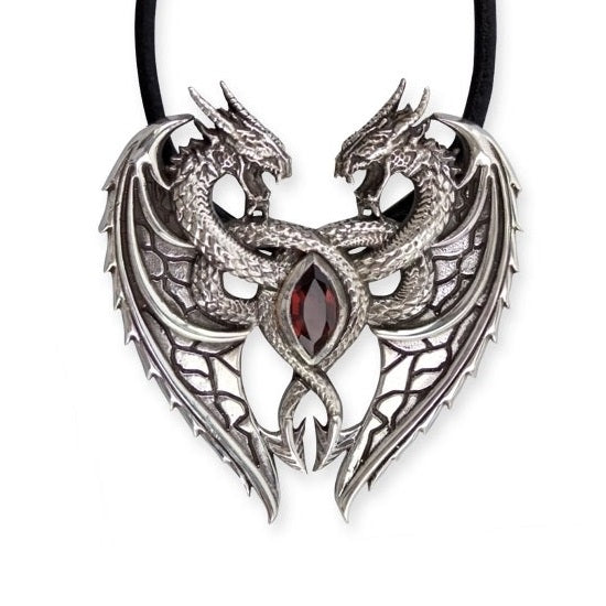 SILVER DRAGON'S HEART PENDANT