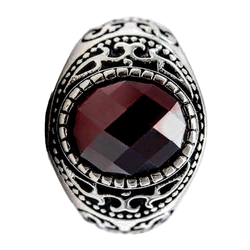 Bohemian Crystal Steel Ring