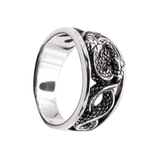 DOUBLE SNAKES STERLING SILVER RING