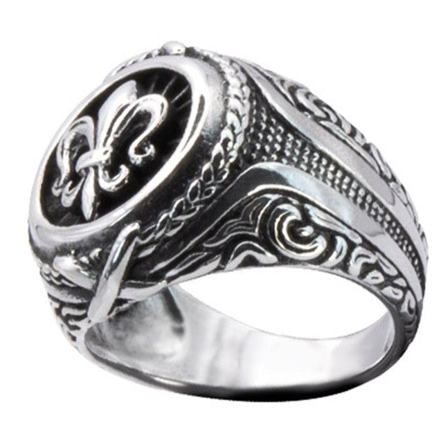SIGNET LILY SILVER RING