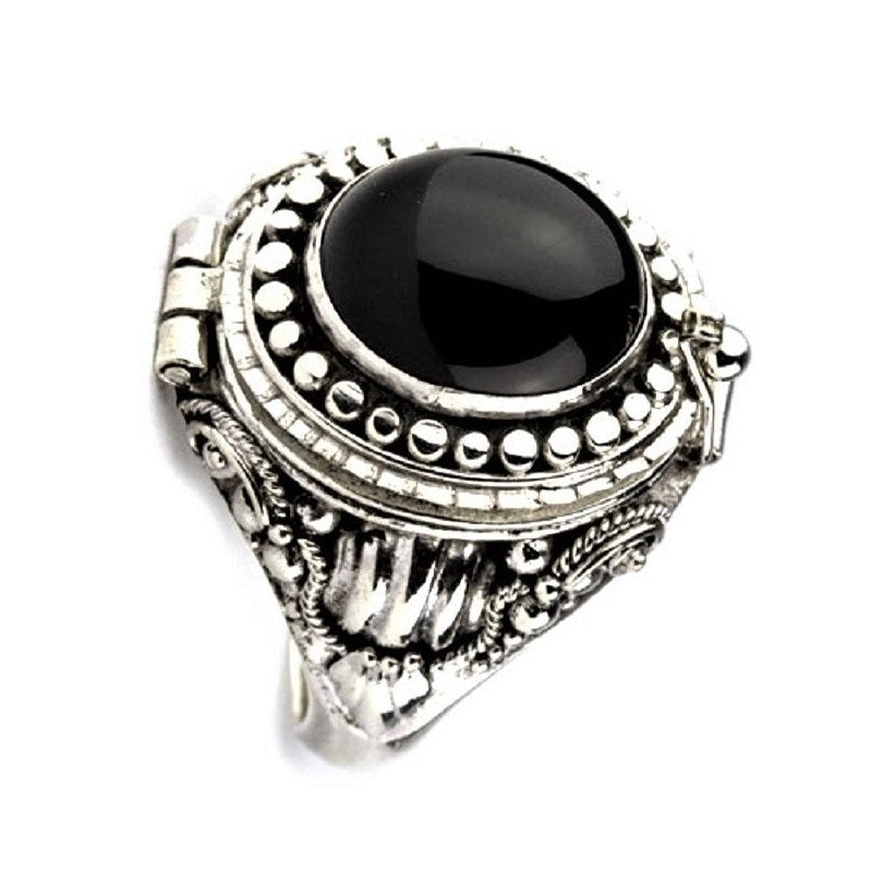 SILVER POISON RING WITH LID