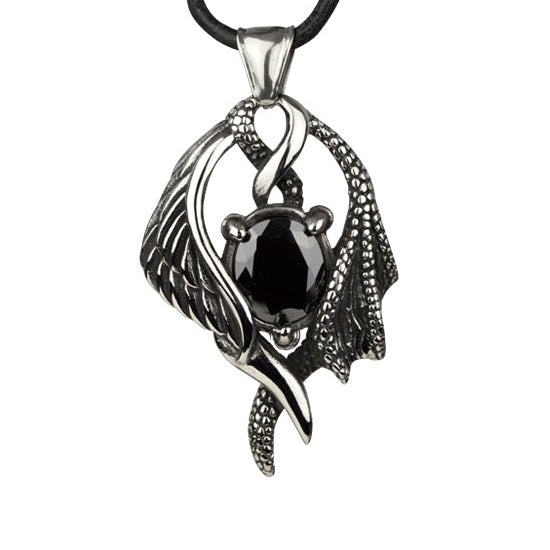 PENDANT WINGS WITH BLACK STONE