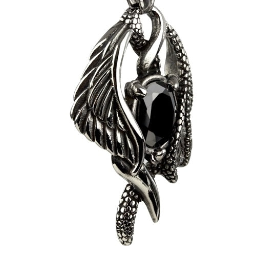 PENDANT WINGS WITH BLACK STONE
