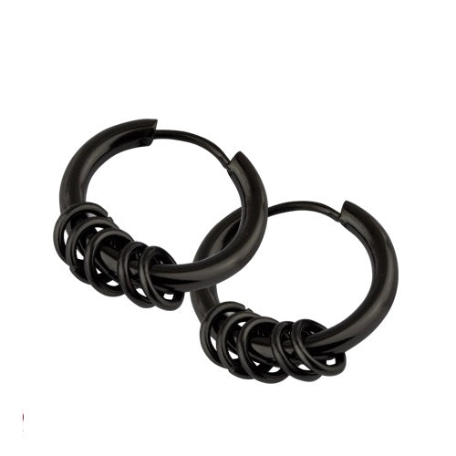 EARRINGS COLORED RINGS IN HOOP