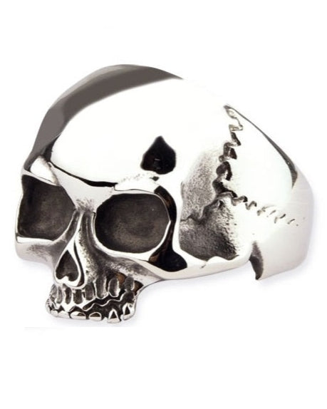 POLISHED STEEL SKULL RING