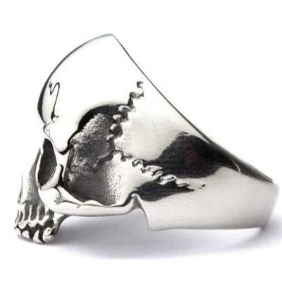 POLISHED STEEL SKULL RING