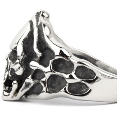 MUMMY SKULL STEEL RING