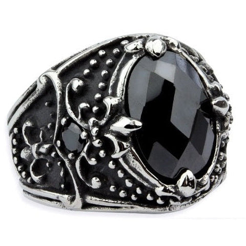 ORNAMENT LILY STEEL RING