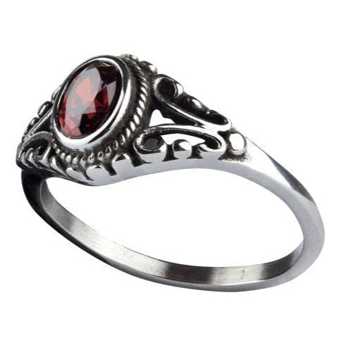 ORNAMENT RED STEEL RING