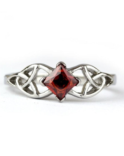 Celtic Crystal Steel Ring