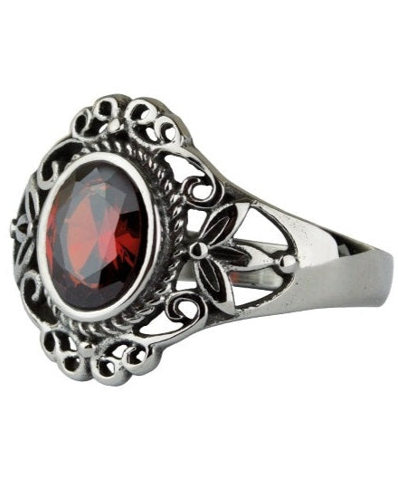 RED GOTH STEEL RING