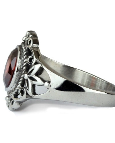 RED GOTH STEEL RING