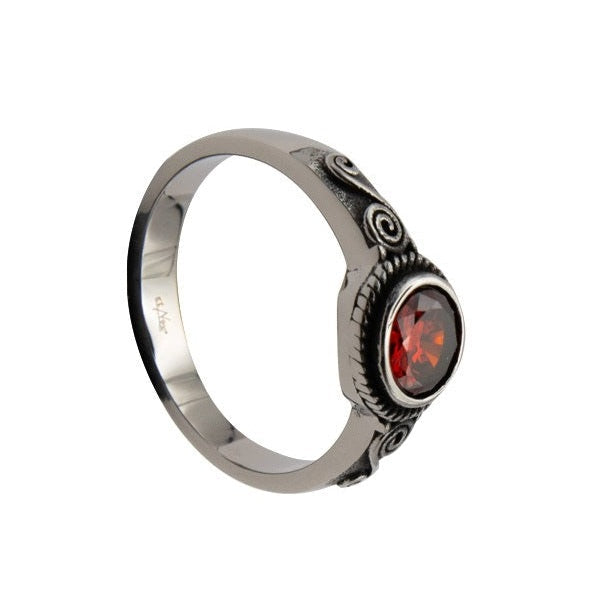 SPIRAL RED STEEL RING
