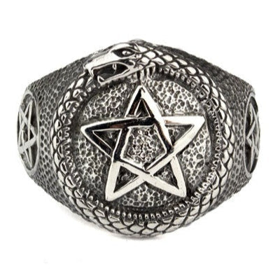 RING PENTAGRAM WITH SNAKE