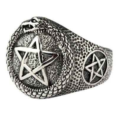 RING PENTAGRAM WITH SNAKE