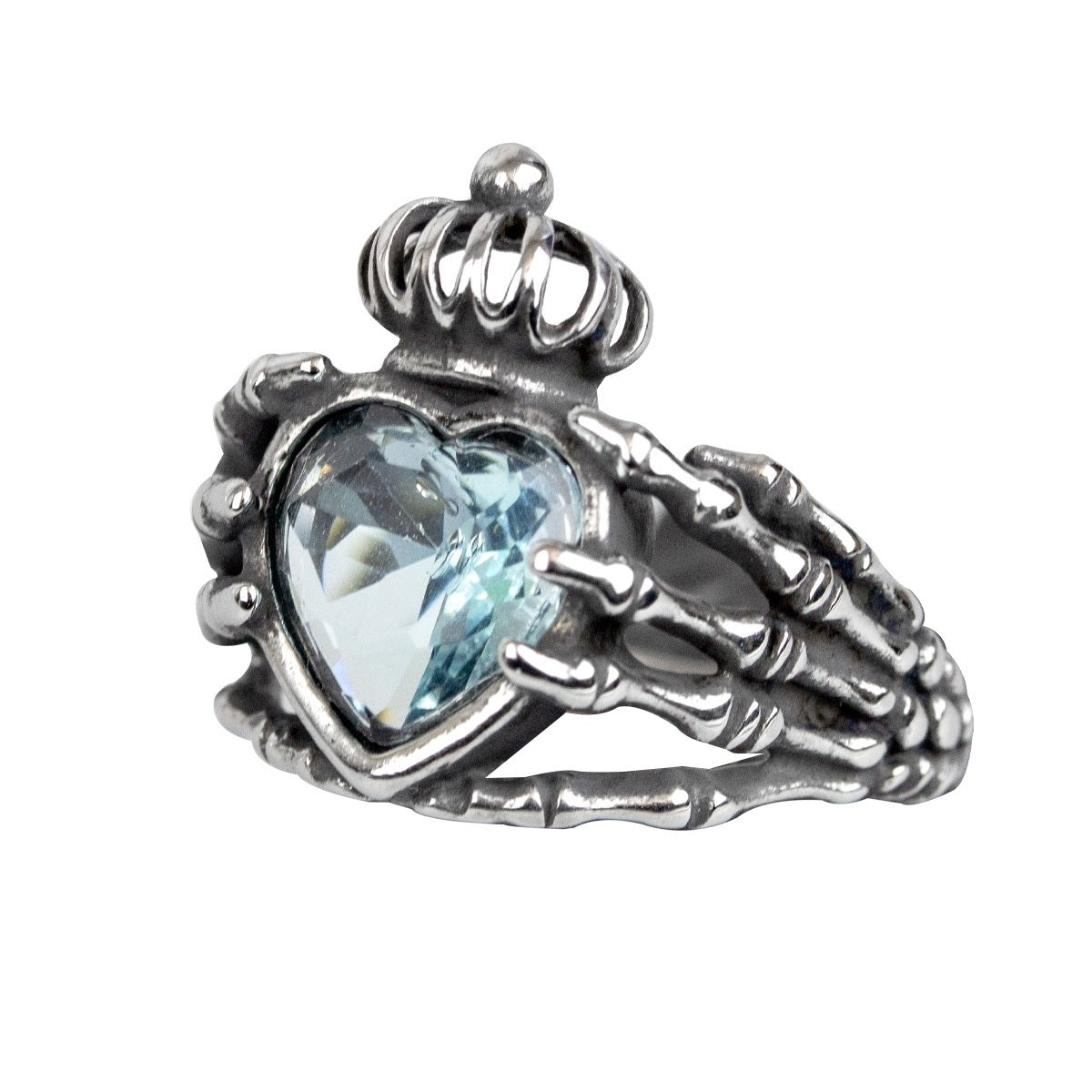 STEEL RING ICE BLUE CLADDAGH