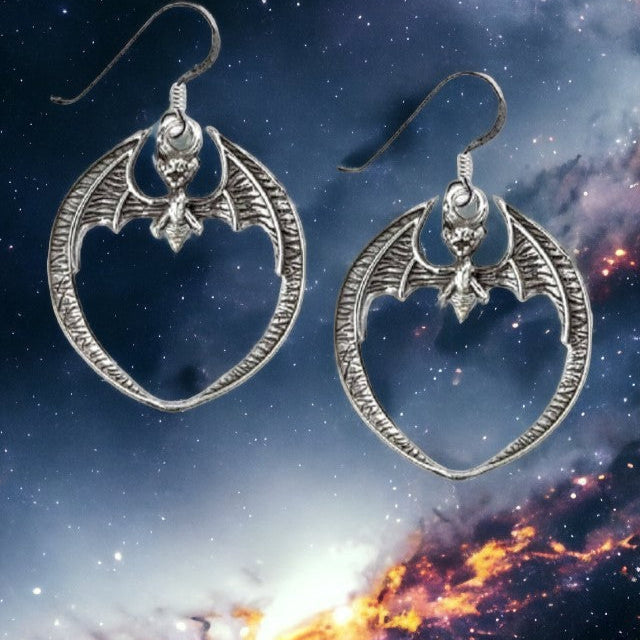 STERLING SILVER EARRINGS BAT
