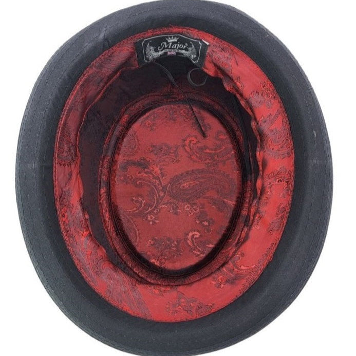 PLAIN BLACK PORK-PIE HAT
