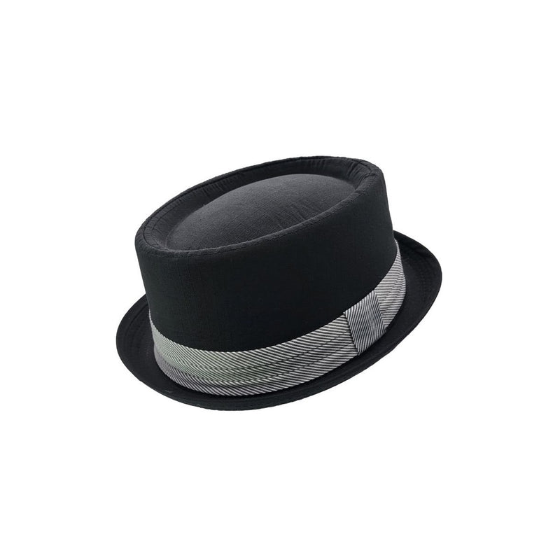 PLAIN BLACK PORK-PIE HAT