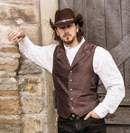 Full House Men's Western Jacquard Vest - 100% Polyester Waistcoat