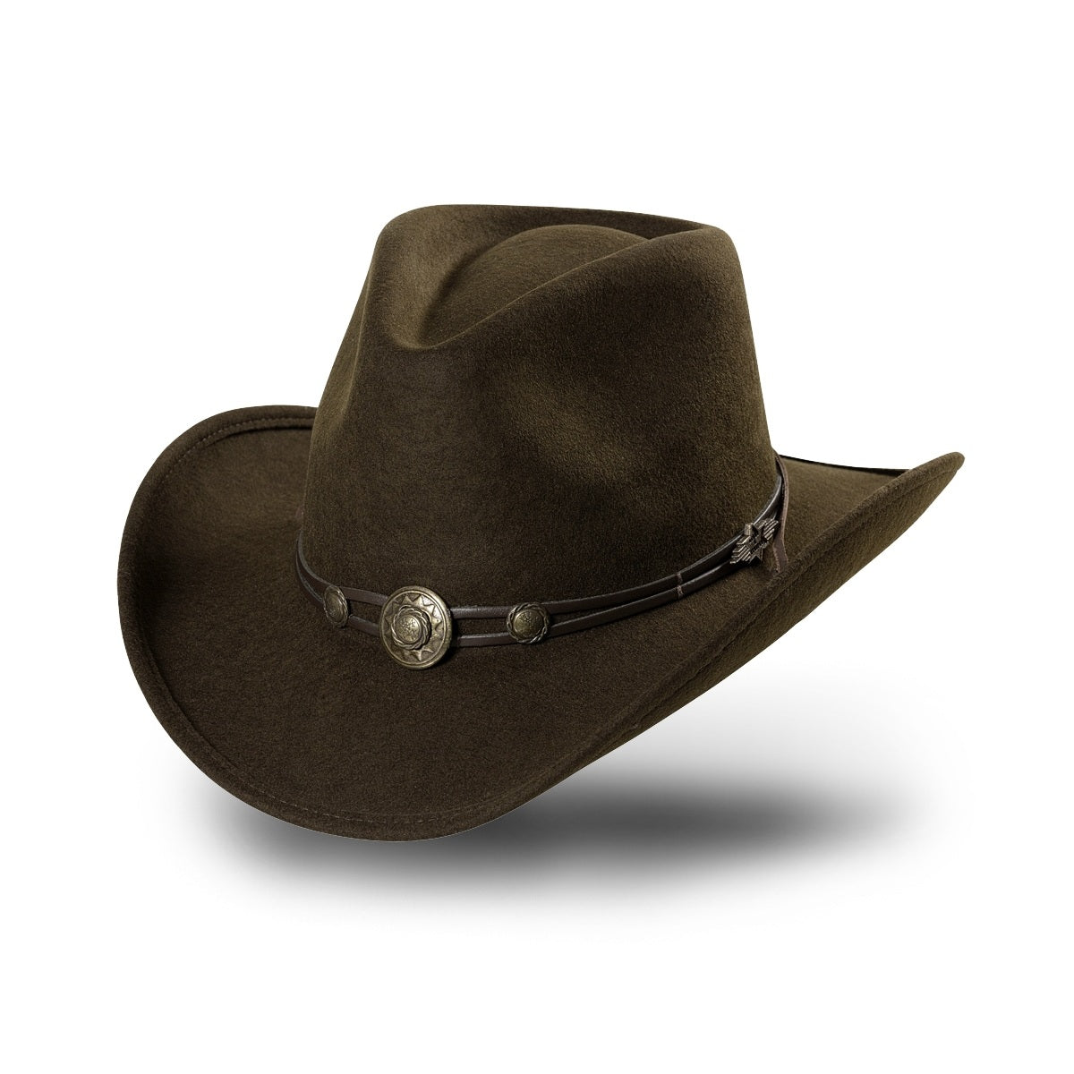 Moldable western cowboy felt hat Idaho brown