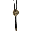 Aztec Calendar Necklace Bolo Tie - Zinc Western Jewelry