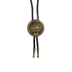 Aztec Calendar Necklace Bolo Tie - Zinc Western Jewelry