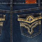 Women's Embroidered Bootcut Jeans Diamond - Premium Western Denim