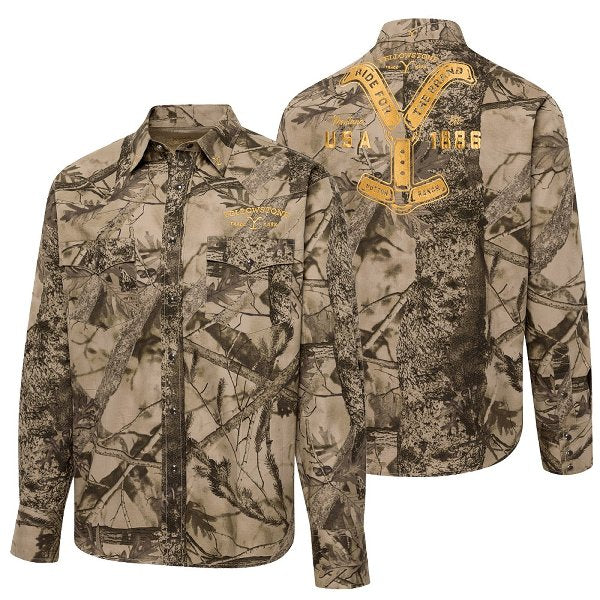 Official Yellowstone Western Shirt - Ride for the Brand Camo