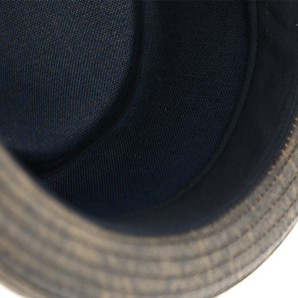 Pork Pie Hat – Washed Cotton Vintage Look with Folded Brim