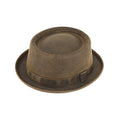 Pork Pie Hat – Washed Cotton Vintage Look with Folded Brim