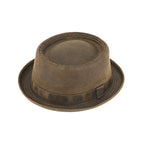 Pork Pie Hat – Washed Cotton Vintage Look with Folded Brim