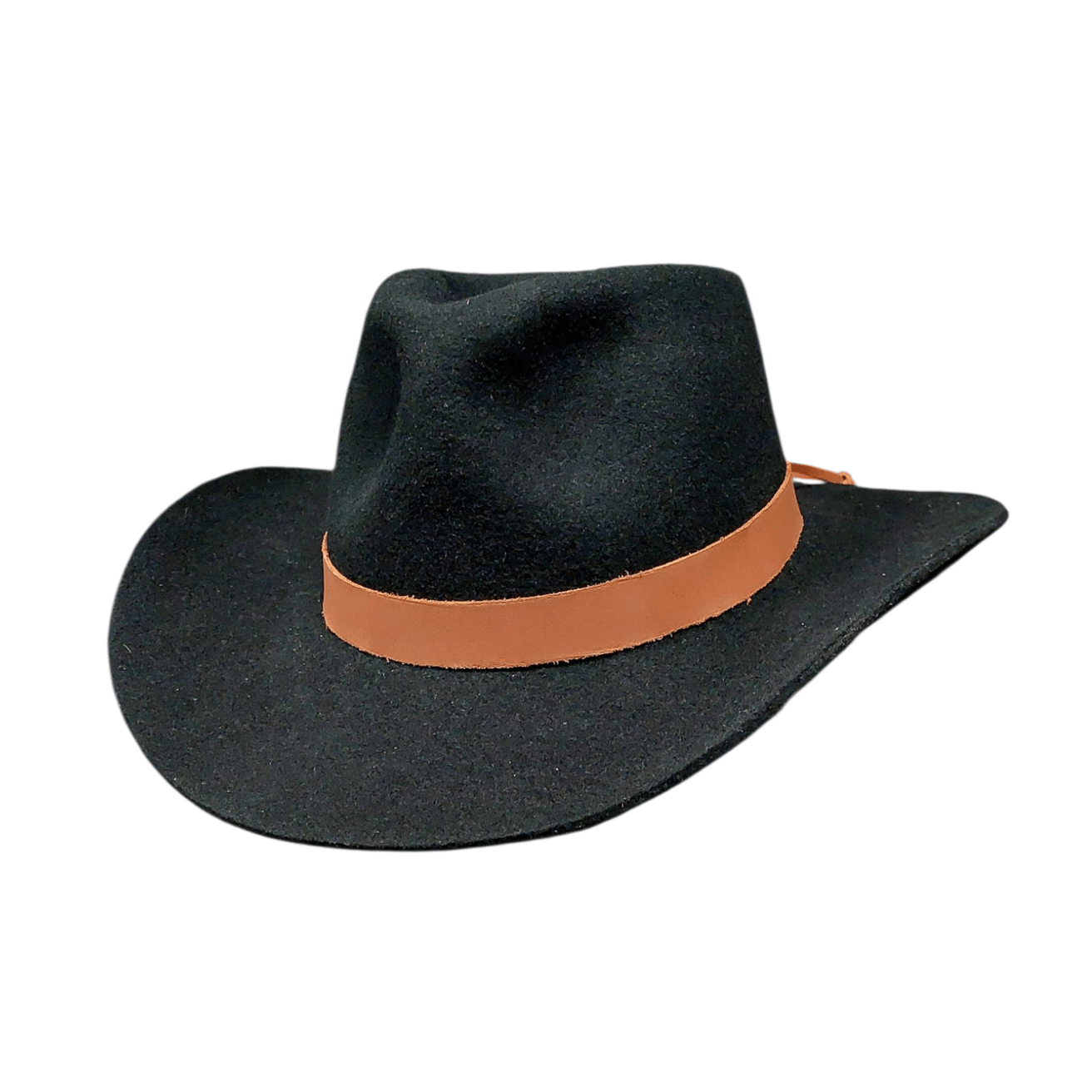 Western Wool Felt handmade Hat Tush - Black Cowboy Hat