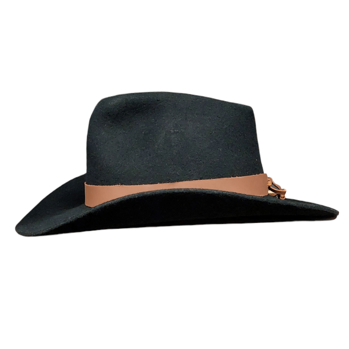 Western Wool Felt handmade Hat Tush - Black Cowboy Hat