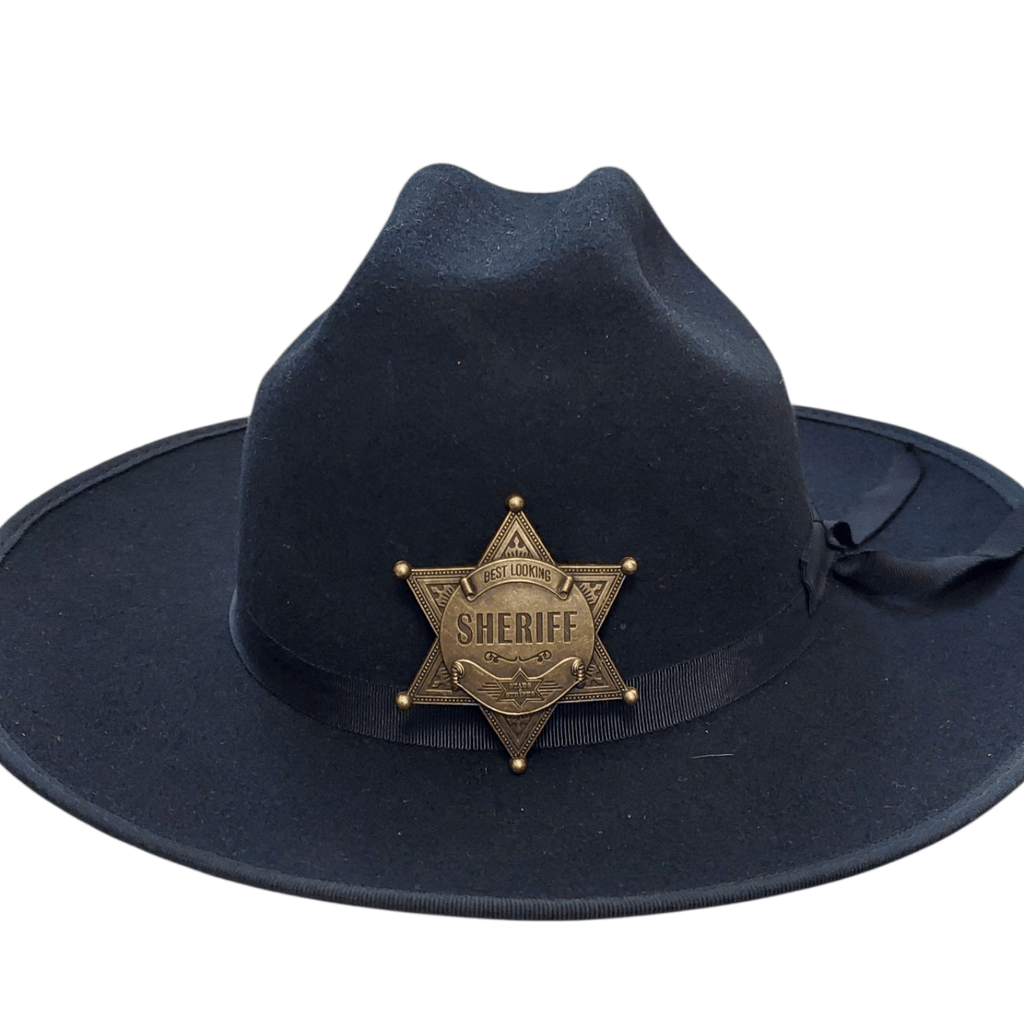 Old West Sheriff Star Badge - Zinc Alloy 78mm Western Costume Accessory