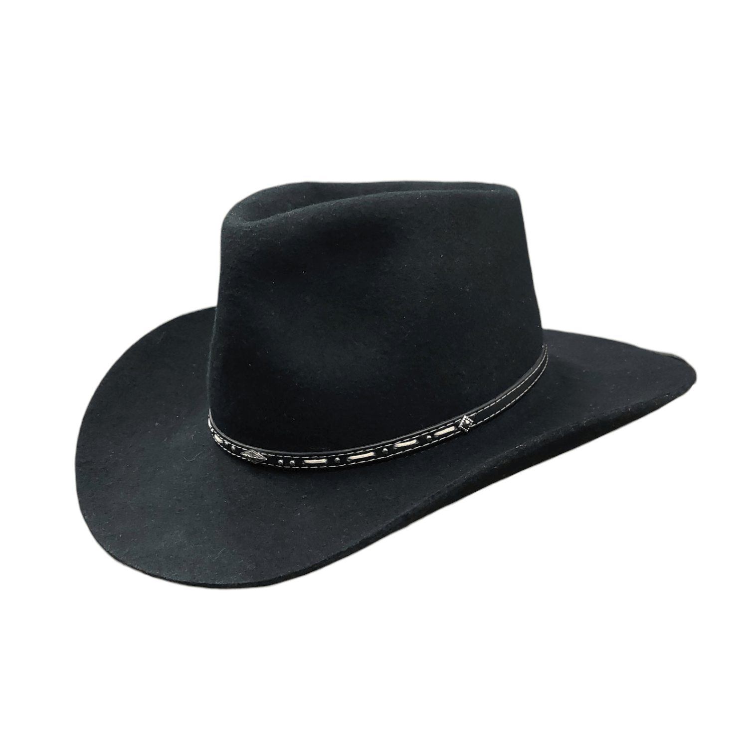 Western Wool Felt handmade Hat Tush - Black Cowboy Hat