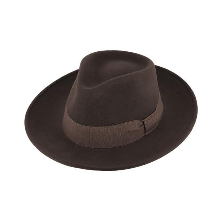 Fedora Wool Felt Hat with Grosgrain Ribbon, Waterproof & Crushable