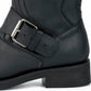 LEATHER BIKER BOOTS WITH ZIPPER