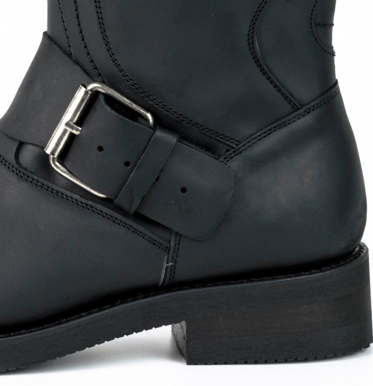 LEATHER BIKER BOOTS WITH ZIPPER