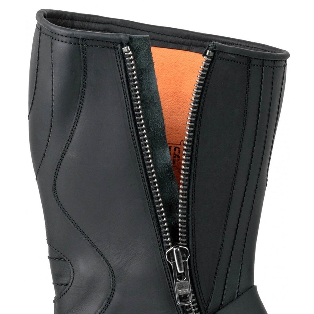 LEATHER BIKER BOOTS WITH ZIPPER