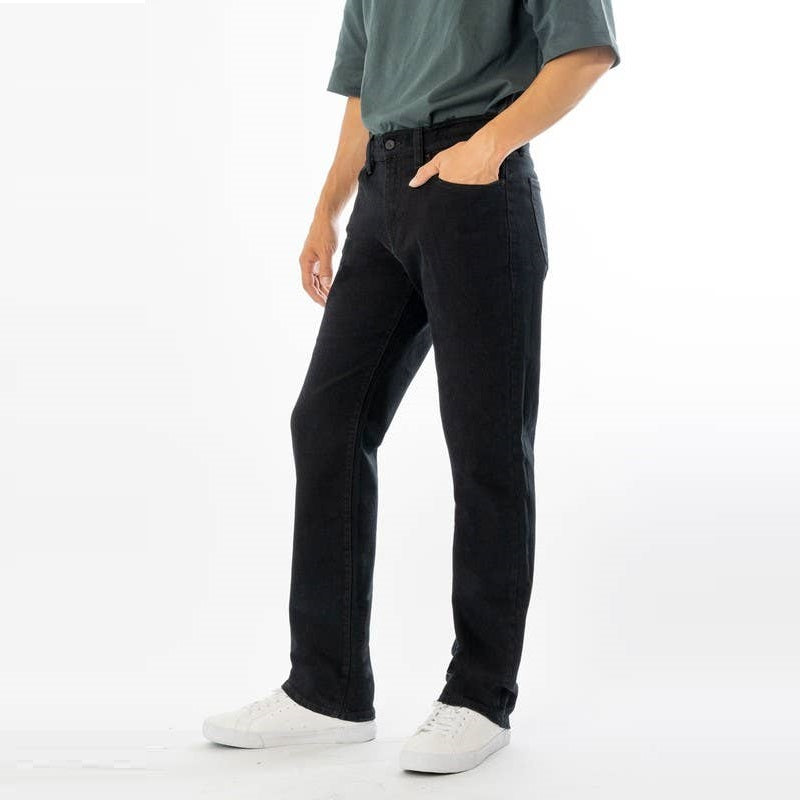 BLACK DENIM REGULAR JEANS