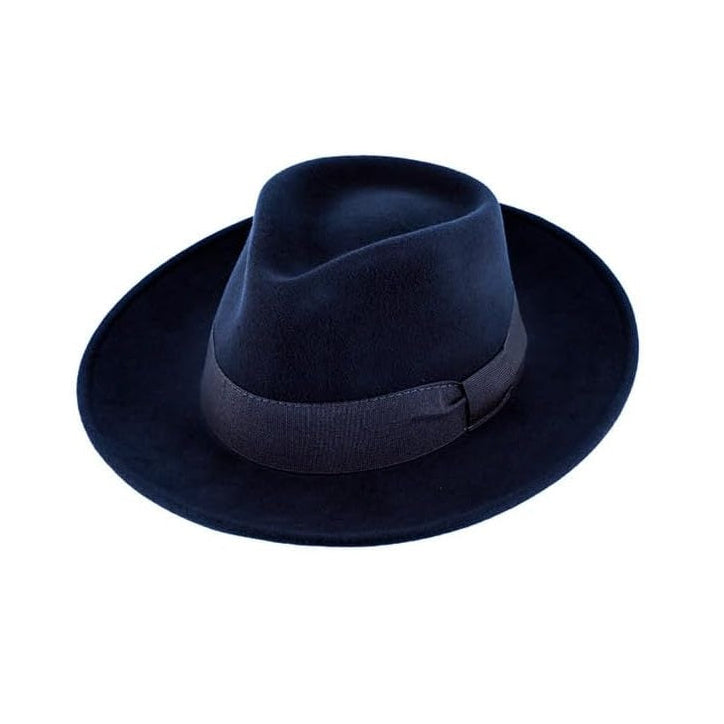 Fedora Wool Felt Hat with Grosgrain Ribbon, Waterproof & Crushable