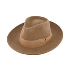 Fedora Wool Felt Hat with Grosgrain Ribbon, Waterproof & Crushable