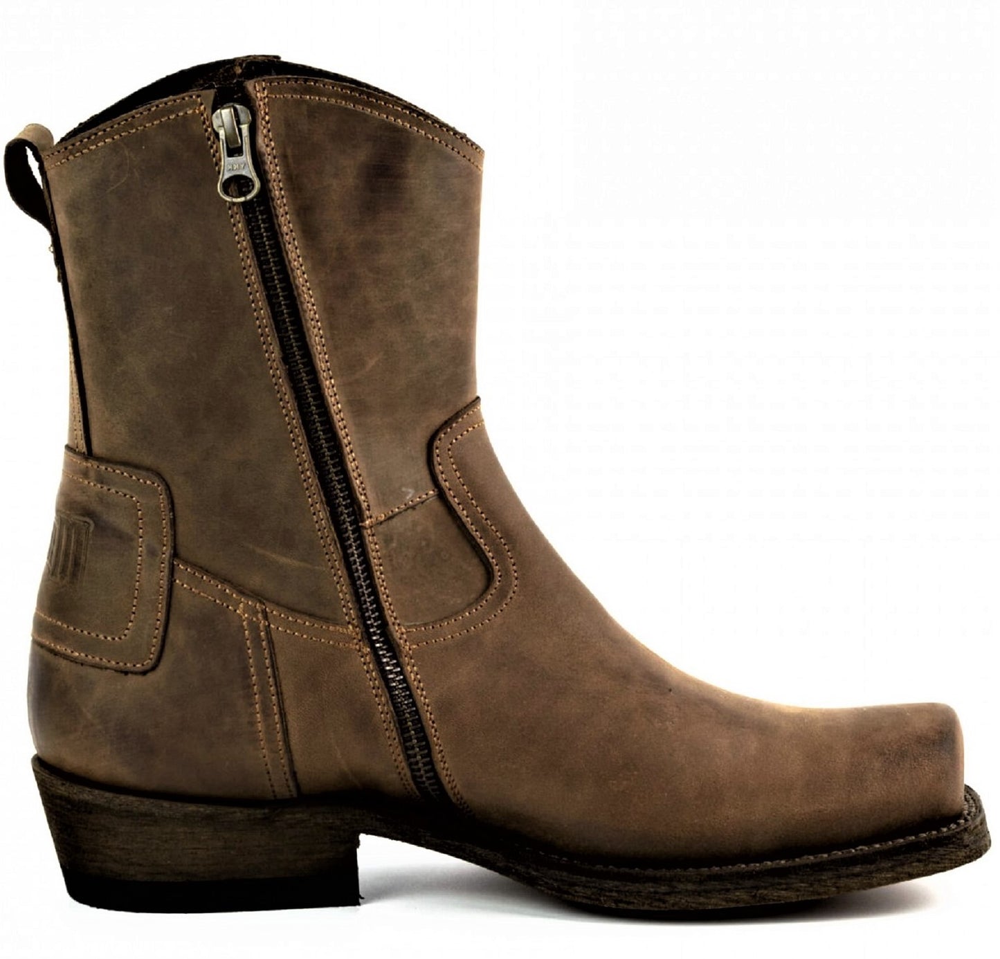 LEATHER ANKLE BOOTS WITH ZIPPER
