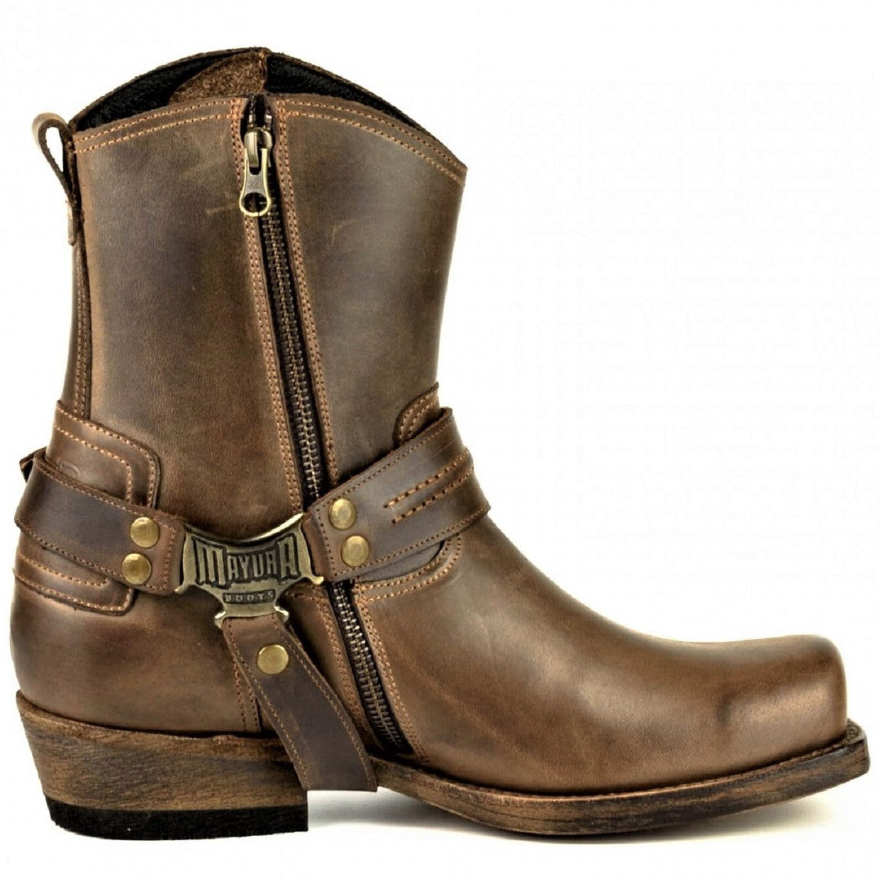 LEATHER ANKLE BOOTS ARS WITH ZIPPER