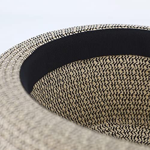 Melange Pork Pie Hat with Striped Grosgrain Ribbon - Unisex Travel Hat navy