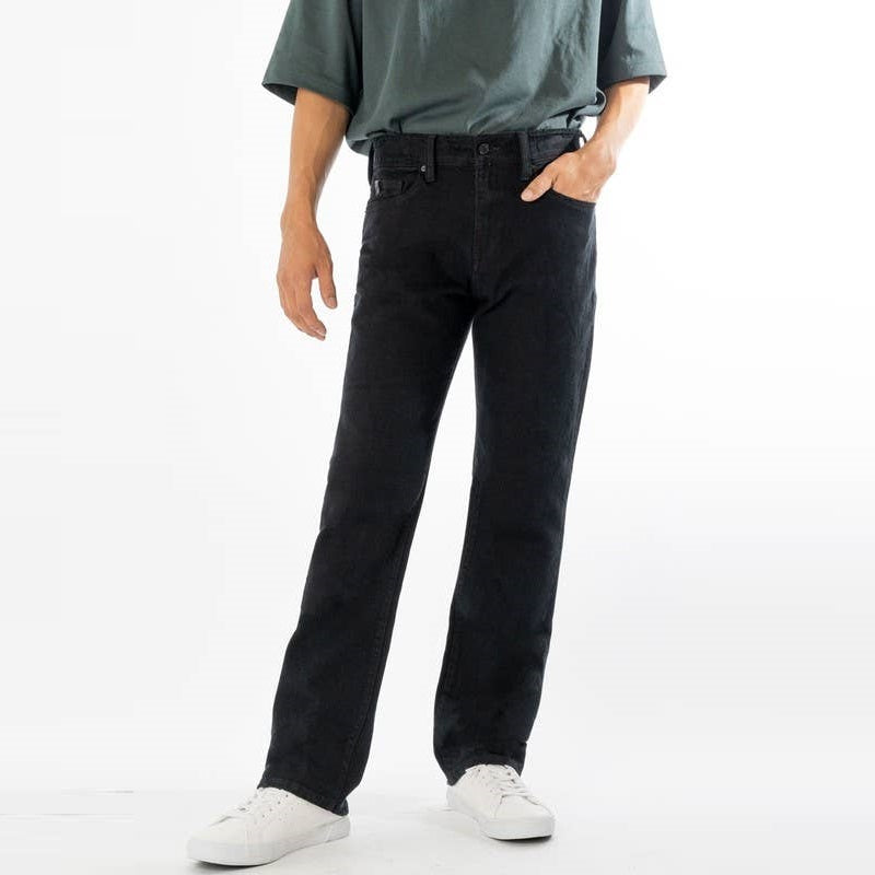 BLACK DENIM REGULAR JEANS